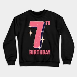 7th birthday for girls Crewneck Sweatshirt